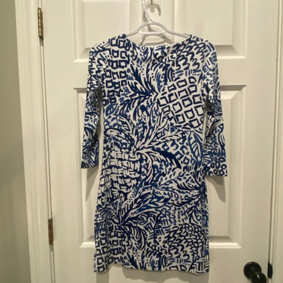 Lilly Pulitzer Sophie Dress Indigo Home Slice Blue Pineapple Print, 16830 - Picture 7 of 12